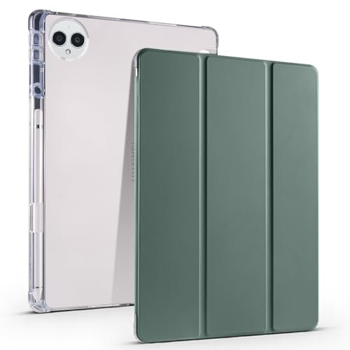 Schutzhülle für Huawei Matepad Pro 31 cm (12,2 Zoll) (2024), vollständige, transparente Rückseite mit Standfunktion, Stifthalter, stoßfest, mit automatischer Wake-/Sleep-Funktion, Grün