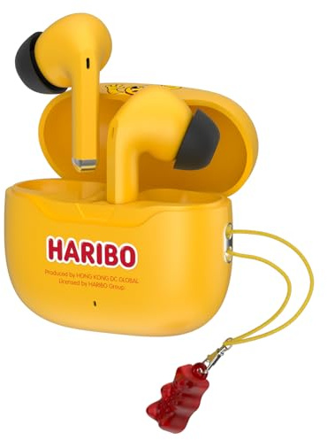 Haribo Wireless Earbuds, Bluetooth 5.3 TWS, 13mm Micro Dynamic Driver for Bass Sound, IPX 4, ENC, USB-C Type Charging Port, Gummy Bear Style