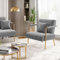 Yaheetech Sessel Samtiger Loungesessel, Polstersessel mit Metallbeinen, Einzelsessel 71,5 cm Breite, Relaxsessel für Wohnzimmer/Heimbüro Hellgrau