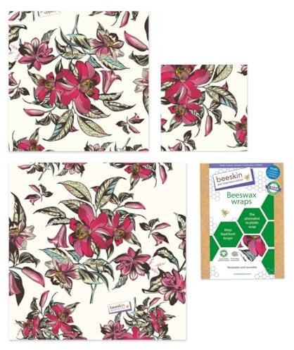 beeskin 3er Set Bienenwachstuch Multi (Viktorianische Blume)