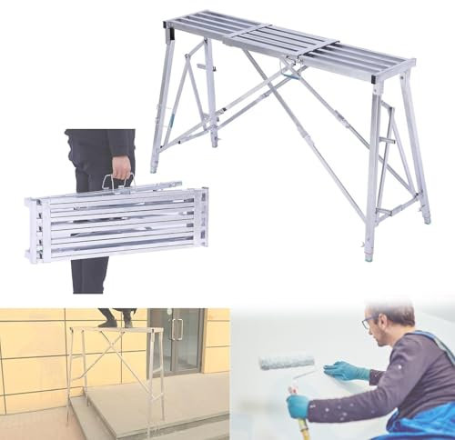 Klappgerüst Arbeitsbühne mit verstellbarer Länge/Höhe tragbar und geeignet für Dekoration (B1)