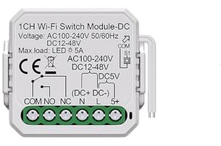 1 canale DC 5 V 24 V 32 V AC 100 – 240 V Tuya Smart Life App contatto a secco WiFi Smart Relè Modulo di commutazione, funziona con Alexa Google Home