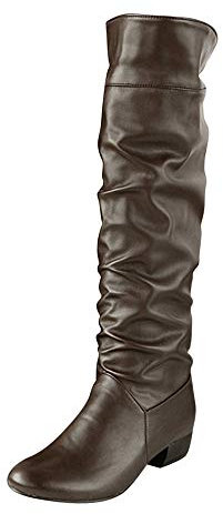 Generisch Stivali da donna Tacchi al ginocchio Inverno Stivali alti alti Stivali bassi da equitazione da donna Stivali invernali, marrone, 38 EU