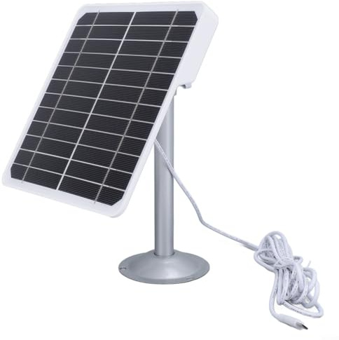 GLFLOW Panneau solaire 20 W 5 V chargeur de caméra de sécurité monocristallin photovoltaïque réglable 3 mètres câble type C IP66 utilisation extérieure (A)