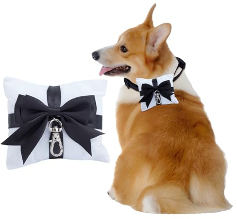 DELORIGIN 200mm Hunde Ringträger Hochzeitskissen Ringkissen Für Die Hochzeit Ringkissen Mit Ringverschluss Für Hundehalsband Für Verlobung Hochzeit Antrag Zeremonie Party