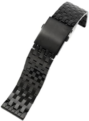 INEOUT Uhrenarmband Aus Massivem Edelstahl, Kompatibel Mit Diesel Dz7256, Dz7291, Dz7257(Black-seven beads,24mm)