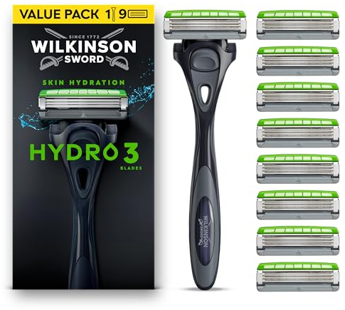 Wilkinson Sword Hydro 3 Rasierer Starter-Set, 9 Ersatzklingen