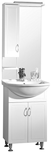 Premier Housewares Aspen Basin and Under Sink Cabinet Set, Ceramic/MDF/PVC, White, 43 x 55 x 202 cm