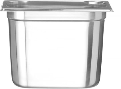 HENDI Gastronormbehälter, sehr robust, 5,5L, GN 1/4, (H) 200mm, Edelstahl | Geeignet für Chafing Dishes, Bain-marie, Backöfen, Gefrierschränke, temperaturbeständig von -40° bis 300°C, 265x162mm