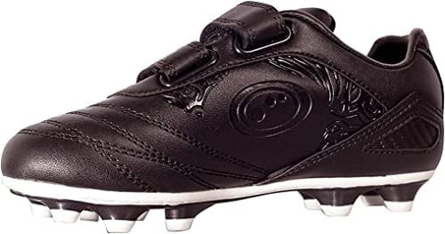 Optimum Razor Football Boots - Flat Moulded Stud Outsole, Easy Fastening Astro Trainers - PU Leather, Flexible & Comfortable Fit Football Boots -(Black/Silver), 12 UK