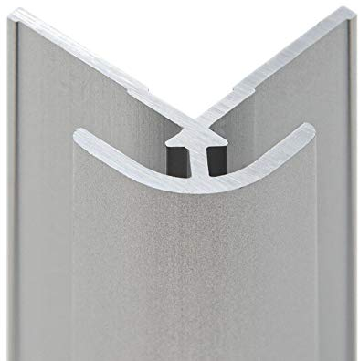 Schulte DecoDesign Profil Eckverbinder auf Ecke, 210 cm, Alu-Natur, Verbindungsprofil für Duschrückwände und Wandverkleidung bis 3 mm, D1901221 01