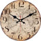 VIKMARI Wanduhr Quarz Holz Leise Hängende Uhr, Batteriebetriebene Runde Rustikale Uhr, Leicht Zu Lesen Vintage Innenwanduhr 34CM/14Zoll