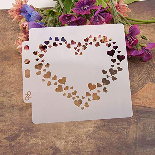Coeur Réutilisable Modèles de peinture de pochoir en plastique bricolage creux de conception, parfaits pour la conception textile, décoration murale, fenêtre, papier, Scrapbooking