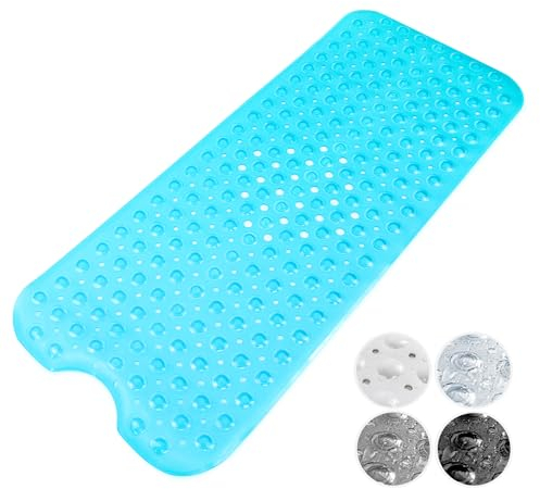 Tapis de Bain – Tapis de Bain antidérapant de qualité avec ventouses Solides – Design élégant et Durable de Bain et Baignoire – Lavable en Machine, sans BPA (Bleu)