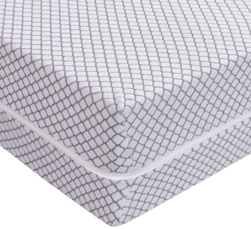 Mattress Protector Hypoallergenic Extra Deep Total Zipper Encasement Mattress Cover Bug-Proof, Non-Noisy, Anti-Allergy Breathable Fitted Style Blue and Grey Poly-Cotton Zipped