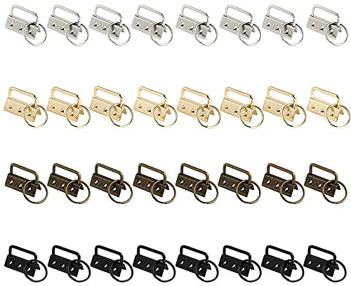 Tucireat Klemmschließeanhänger 32 Stück Schlüsselband Rohlinge 30mm Schlüsselanhänger Verschluss Schlüsselanhänger Hardware Klemmschließeanhänger Schlüsselring DIY Schlüsselringen zur Herstellung