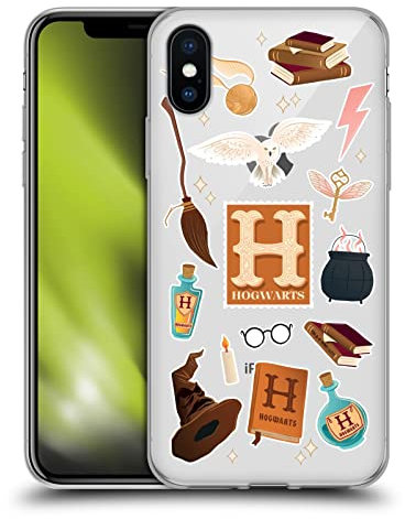 Head Case Designs Licenciado Oficialmente Harry Potter Patrón de Iconos de Hogwarts Memorabilia Caso Funda de Gel Suave Compatible con Apple iPhone X/iPhone XS