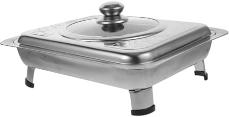 TOPBATHY 1pc Buffet Tray Silver Tray Catering Warmer Bread Pan Plate Warmers for Dinner Plates Warming Trays for Food Dishes Holder Food Warmers Pans Dessert Friction Plate Stainless Steel