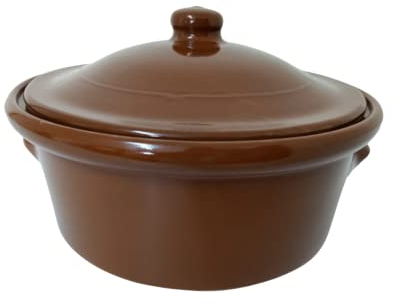 OFERTA SOPERA CAZUELA ARTESANAL 28cm. Cocotte Olla de cerámica. Color marrón barro. Producto EXCLUSIVO. ENVÍO GRATIS. NOVEDAD