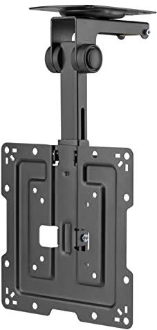 Mount Plus CM322 Flip Down TV and Monitor Roof Ceiling Mount | Fits Flat Screen 19 to 42 Inch | VESA Compatible 100x100, 200x200 | Height Adjustable | Pitched Roof
