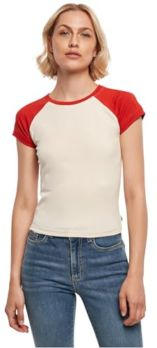 Urban Classics Damen Ladies Organic Stretch Short Retro Baseball Tee