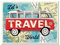 Nostalgic-Art Retro Kühlschrank-Magnet, 6 x 8 cm, VW Bulli – Let's Travel The World – Volkswagen Bus Geschenk-Idee, aus Metall, Vintage Design