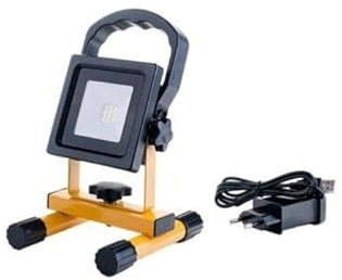 Projecteur LED Rechargeable 10W Portable IP44 Phare JAUNE - Blanc Froid 6000K - 8000K - SILAMP