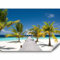 murando PREMIUM Papier peint Plage e Mer 350x256 cm Décoration Murale XXL Poster Tableaux Muraux Tapisserie Photo Trompe l'oeil Paysage Palmiers Pont c-B-0539-a-a