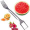 2 Pièces Fourchette à Fruits, Coupe-Melon D'eau en Acier Inoxydable, Trancheur de Melon d'Eau en Acier Inoxydable, Multifonctionnel Outil de Coupe Fourchette à Fruits pour Gâteau aux Fruits