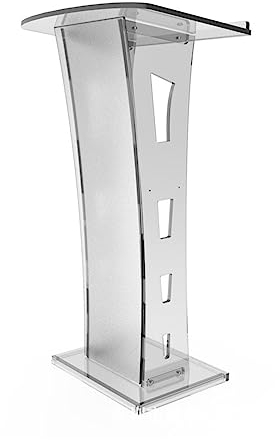 SUNMME Acryl Pult,Mobiles Rednerpult,Stehpult Transparent,Steh Laptoptisch,Workstation Steharbeitsplatz,Ideal für Vorträge,Hochzeiten,Konferenzen,Schulen,Kirchen,Klassenzimmer