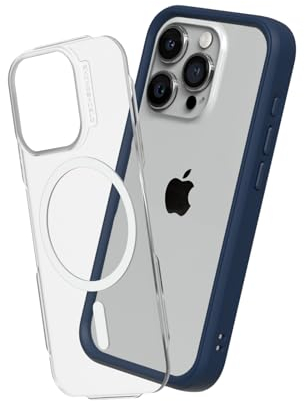 RhinoShield Modulares Case kompatibel mit MagSafe für [iPhone 15 Pro] | Mod NX - Überragender Magnet, Individuell anpassbare, strapazierfähige Schutzhülle 3.5M / 11ft Fallschutz - Marineblau
