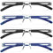 COJWIS 4er-Pack Rahmenlose Lesebrille für Damen und Herren Leicht und Bequem Anti Blaulicht Lesehilfe /TR90 Brille (2 Schwarz 2 Blau, 2.00, multiplier_x)