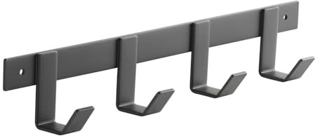 SOTECH Blackline ALBA (klein) Hakenleiste 345 mm mit 4 Haken schwarz pulverbeschichtet Wandgarderobe Kleiderhaken