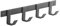 SOTECH Blackline ALBA (klein) Hakenleiste 345 mm mit 4 Haken schwarz pulverbeschichtet Wandgarderobe Kleiderhaken
