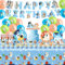 Stoviglie per Feste di Compleanno Kit 83Pezzi , Dog Decorazione Stoviglie di Compleanno Includere Piatti Carta, Striscioni, Tovaglioli, Bicchieri Carta, Tovaglie, Palloncini, Toppers