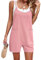VOGMATE Tuta Intera Donna Corta Elegante Monopezzi e Tutine da Donna con Tasche Jumpsuit Estiva Salopette Sexy Senza Maniche Scollo a V Rosa XL