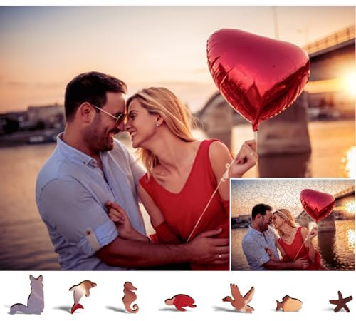 Custom Jigsaw Puzzle from Photo Personalized Wooden Puzzle Gifts for Mother's Day, Father's Day, Wedding, Anniversary, for Couple, Family and Friends (Irregular-Horizontal)