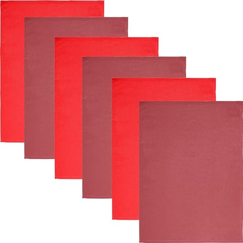 REDBEST Geschirrtuch Tulsa 6er-Pack Baumwolle rot/burgund Größe 50x70 cm