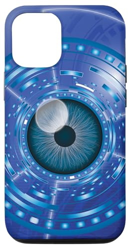 Hülle für iPhone 14 Computer Digitale Daten virtuelles Head-Up-Display & blaues Auge