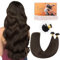 DOORES U Tip Human Hair Extensions 14 Inch 50g/50s, Light Dark Brown Pre Bonded, Remy