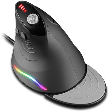 Souris Ergonomique Gamer,Souris Programmable Verticale,Souris Ergonomique Gaming,Souris Vertical,Souris de Jeu à Programmation Verticale,Joystick,Souris Macro RGB Filaire Multi-boutons Verticale