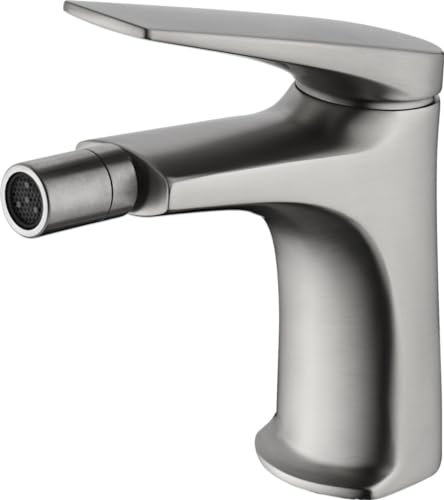 IMEX - Rubinetto Bidet | Rubinetto monocomando Bide per bagno | Rubinetto per bidet con miscelatore acqua calda e fredda | Rubinetti Bidet | Installazione facile | Serie Delos | Colore acciaio S316