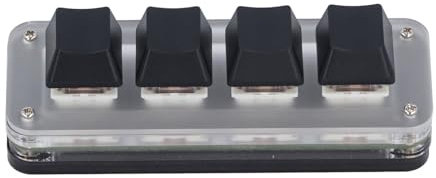 Eujgoov Programmable Mini Mechanical Keypad with RGB Light, USB C Wired, Dustproof, Red Switch, Customizable 4 Key Mini Gaming Keyboard