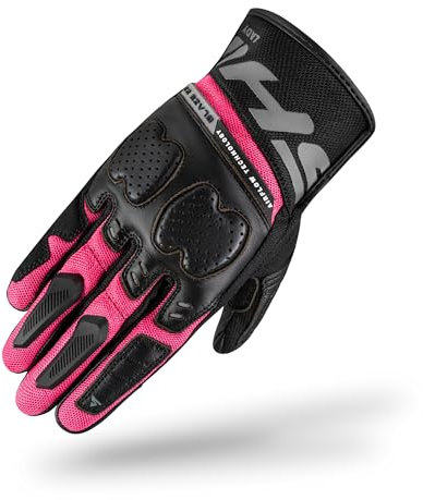 SHIMA BLAZE 2.0 Guanti da moto da donna in tessuto, corti, estivi, da moto, con inserti in pelle, touchscreen, per città, moto, ventilati, leggeri (donne, rosa, XS)