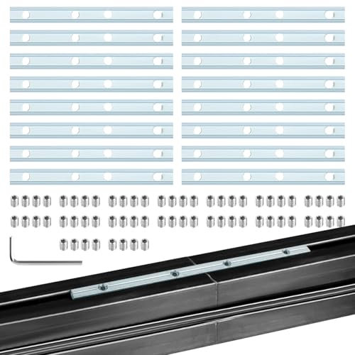 JiangLin 16 Stück Streckenverbinder Aluprofil Verbinder, Aluprofil 20x20 Profilverbinder, Verzinkter Kohlenstoffstahl Stangenprofil Strebenprofil für 2020 2040 Aluminium Profil (20x20)