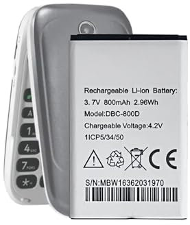 MUKUZI Battery Compatible with Doro Phone Easy 5030 6520 6050 6526 6030 6620 5516 6530 6051 6531 1350/1360/1361/2414/2424 Mobile Phones Smartphone (Replacement for DBC-8 000D