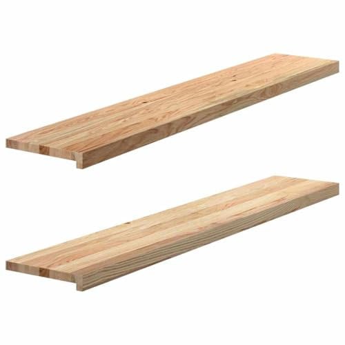 vidaXL Alféizares de Ventana 2 uds Madera Maciza Roble sin Tratar, cornisa de Ventana, alféizar de Ventana de Roble, alféizar de Ventana de Madera