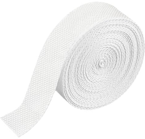 QWORK® 5 m Baumwoll-Gurtband, 32 mm Breite, 1,3 mm dick, Schwer und Dick Baumwollband