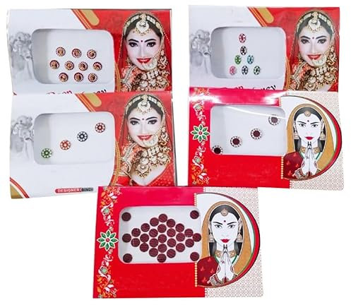 TRAFAART Pack of 15 Multicolor Bindi for Women Indian Forehead Stickers for Nails, Body Bridal Face Jewels Temporary Tattoos for DIY Crafts