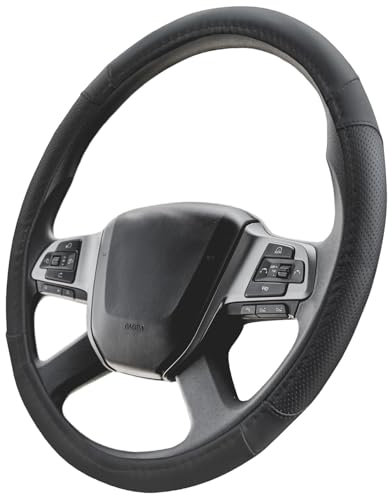 Upgrade4cars LKW Lenkradbezug 44-46 cm in Schwarz | Lenkradschoner Universal | Lenkradhülle für Sommer & Winter | Autozubehör Innenraum Deko